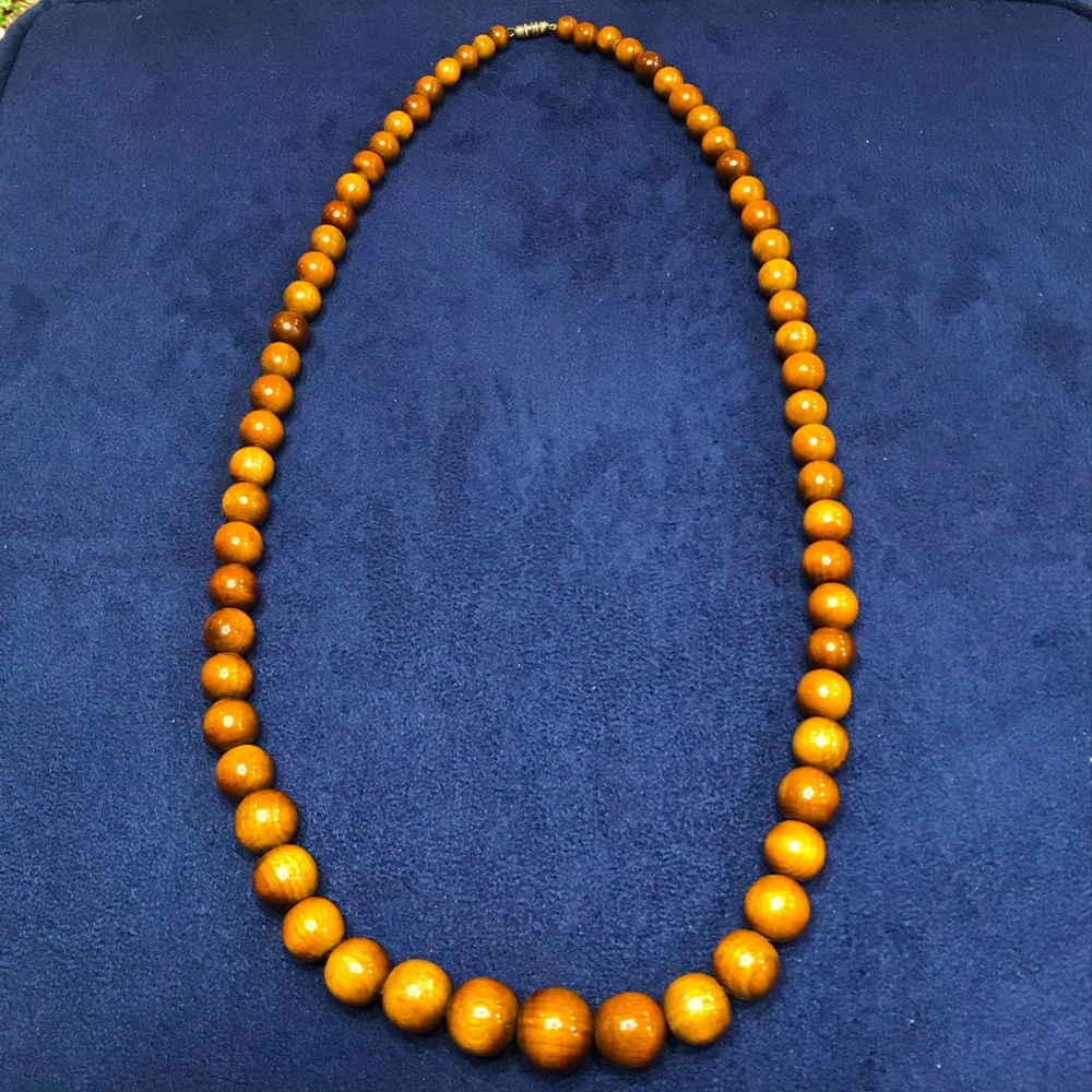 Vintage Wooden Beaded Necklace